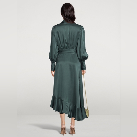 Zimmermann Silk Midi Wrap Dress size 2 - Picture 4 of 13